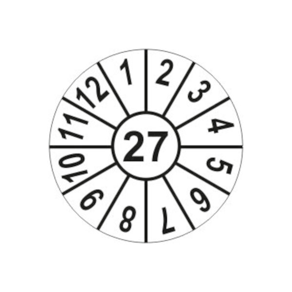Jahresmarke 2027, Ø 20 mm, Rolle à 1.000 Stück, HQ-Folie, F