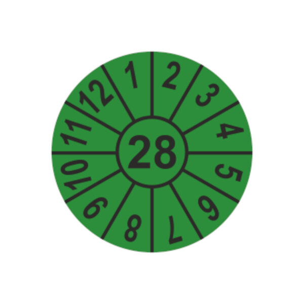 Jahresmarke 2028, Ø 20 mm, Rolle à 1.000 Stück, HQ-Folie, F