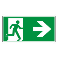 Rettungswegschild rechts, 297 x 148 mm, FNS