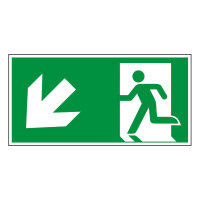 Rettungswegschild links abwärts, 297 x 148 mm, K1