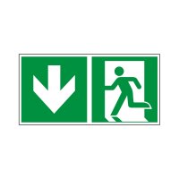 Rettungswegschild abwärts