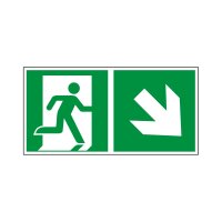 Rettungswegschild rechts abwärts